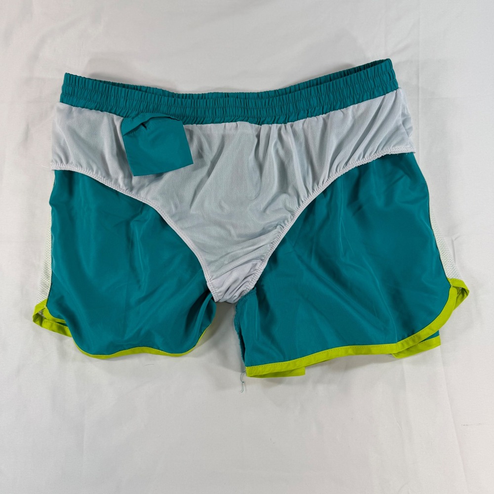 Energy Zone Performance Womens XL Teal Neon Green Running Shorts Mesh Liner 3in‎ - Picture 6 of 9